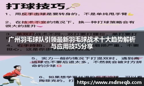 广州羽毛球队引领最新羽毛球战术十大趋势解析与应用技巧分享